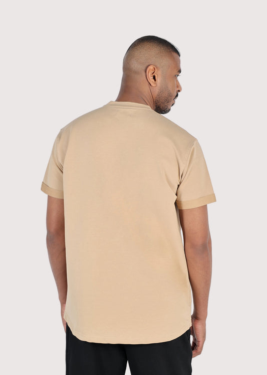 Sand Eternal relaxed fit t-shirt for men, back view – Rewind Apparel Dubai