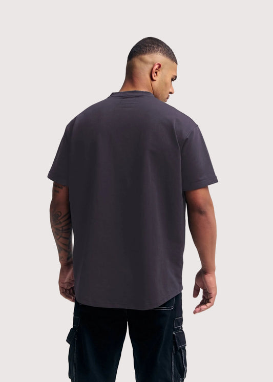 Dark Grey Eternal relaxed fit t-shirt for men, back view – Rewind Apparel Dubai