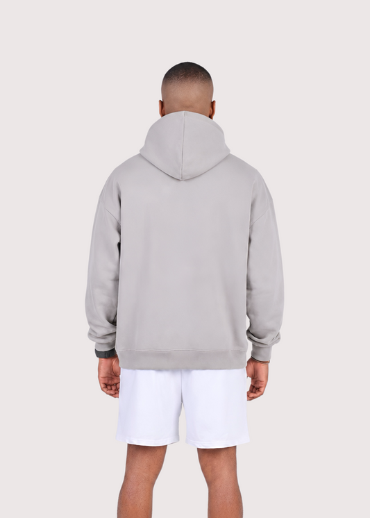 White Sand Edge French Terry hoodie for men, back view – Rewind Apparel Dubai