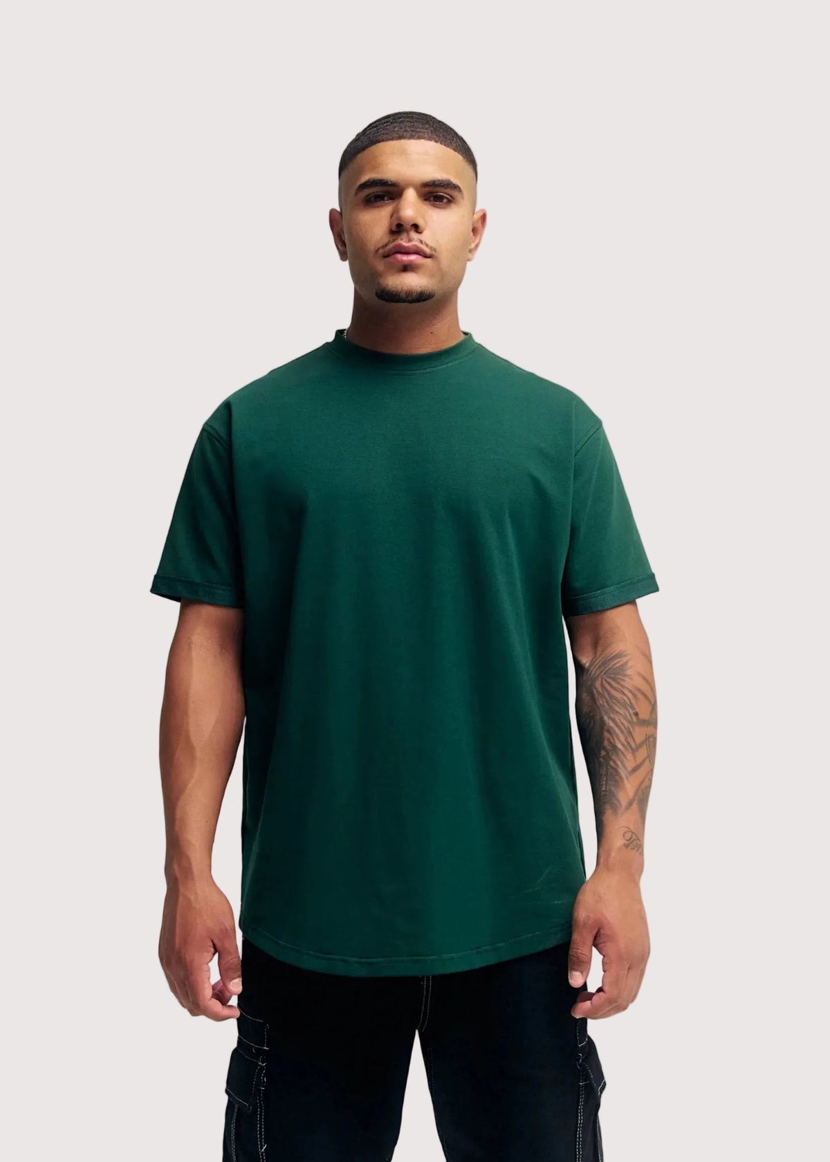Royal green Eternal relaxed fit t-shirt for men, front view on model – Eternal 2-pack, Rewind Apparel Dubai